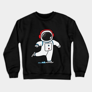 Astronaut at ice skating with ice skates Crewneck Sweatshirt